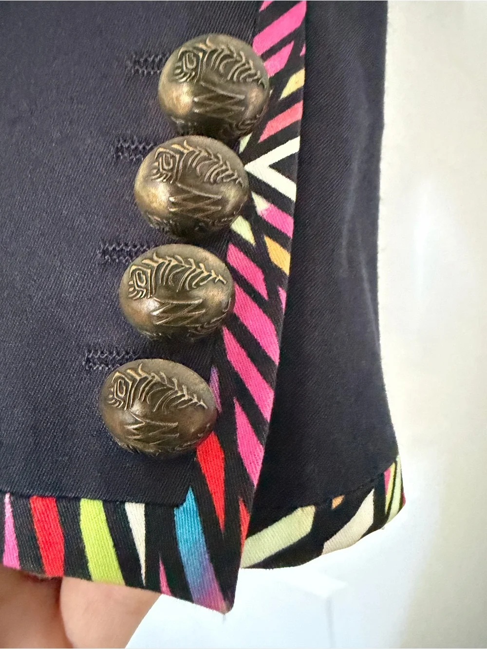 Matthew Williamson for H&M Navy Blazer Multicolor Trim 38R